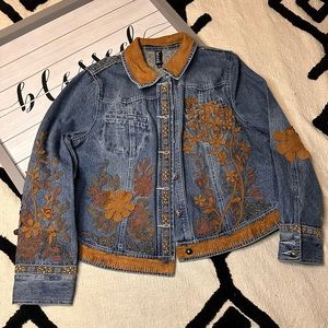 BEREK DENIM JACKET WITH DESIGN RETRO SIZE L